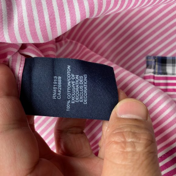 Robert Graham X Shirt Men Medium M Pink White Striped Button Up Long Sleeve - Picture 7 of 12